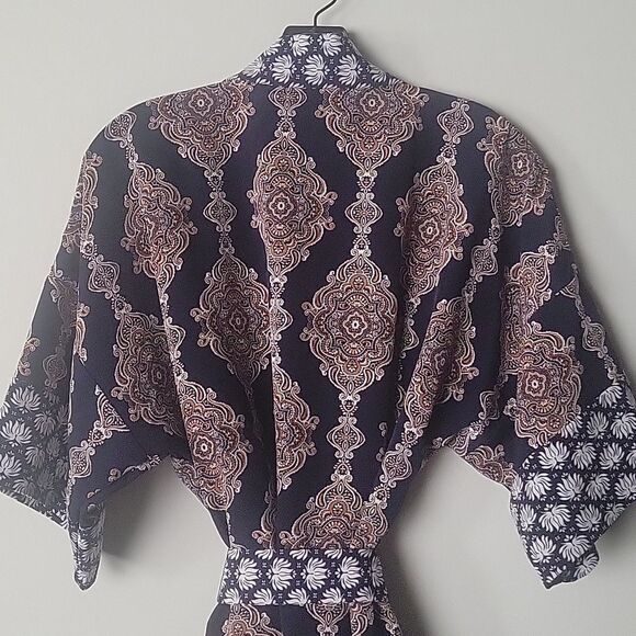 NEW Kimono Hippy Patchwork Paisley Tunic Wrap Tie Boho Top Jacket LagenLook - Picture 11 of 16